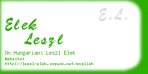 elek leszl business card